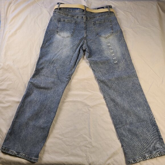 Angels Of Difference Jeans with Belt Women's 16/33 with 29" inseam Blue - Picture 2 of 10